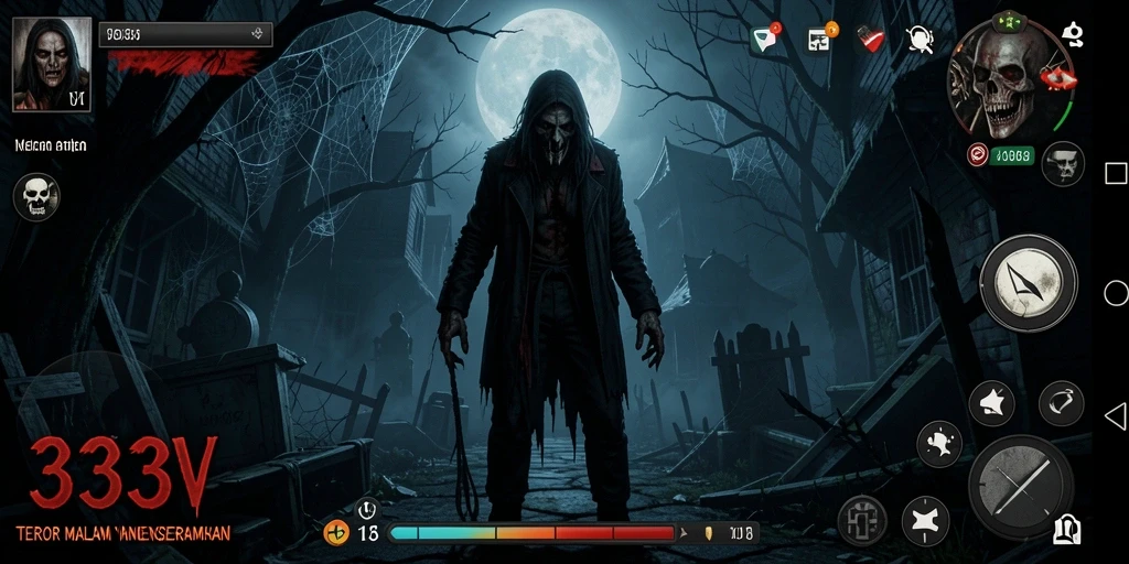 Tangkapan layar dari gameplay menyeramkan 333V yang menampilkan suasana mencekam.