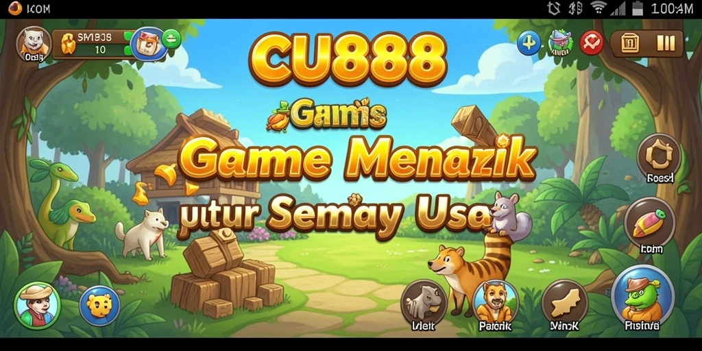 Tampilan gameplay menarik dari permainan puzzle CU888 yang menantang.