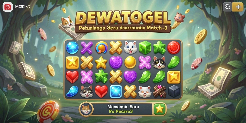 Tampilan gameplay seru dan penuh warna dari DEWATOGEL.