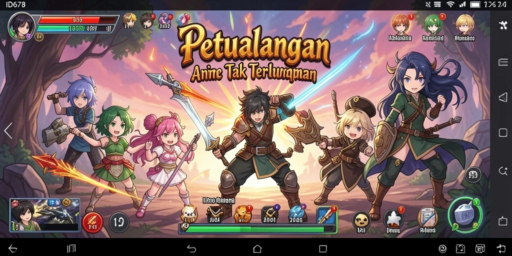 Tampilan gameplay ID678 yang menarik dengan karakter anime yang dinamis.