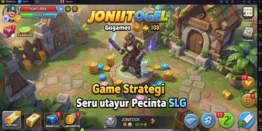 Tampilan gameplay seru dari JONITOGEL yang menampilkan strategi perang.