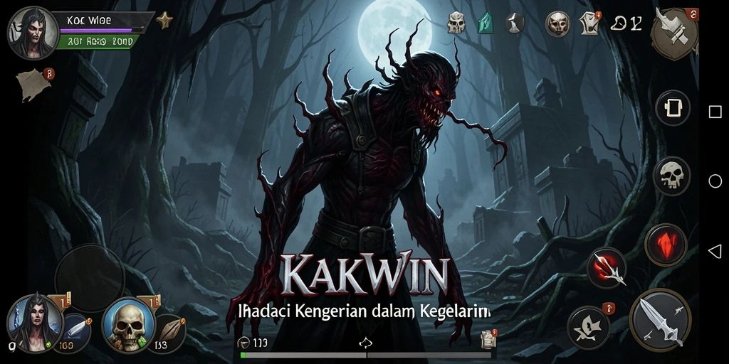 Tampilan gameplay KAKWIN yang menyeramkan dan penuh ketegangan.