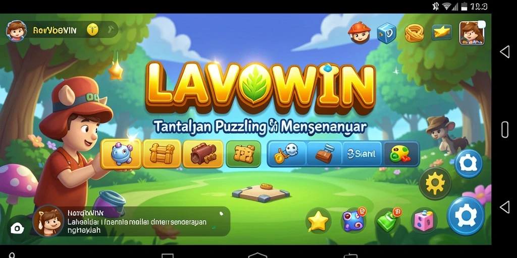Screenshot gameplay LAVOWIN menunjukkan tantangan puzzle yang menarik.