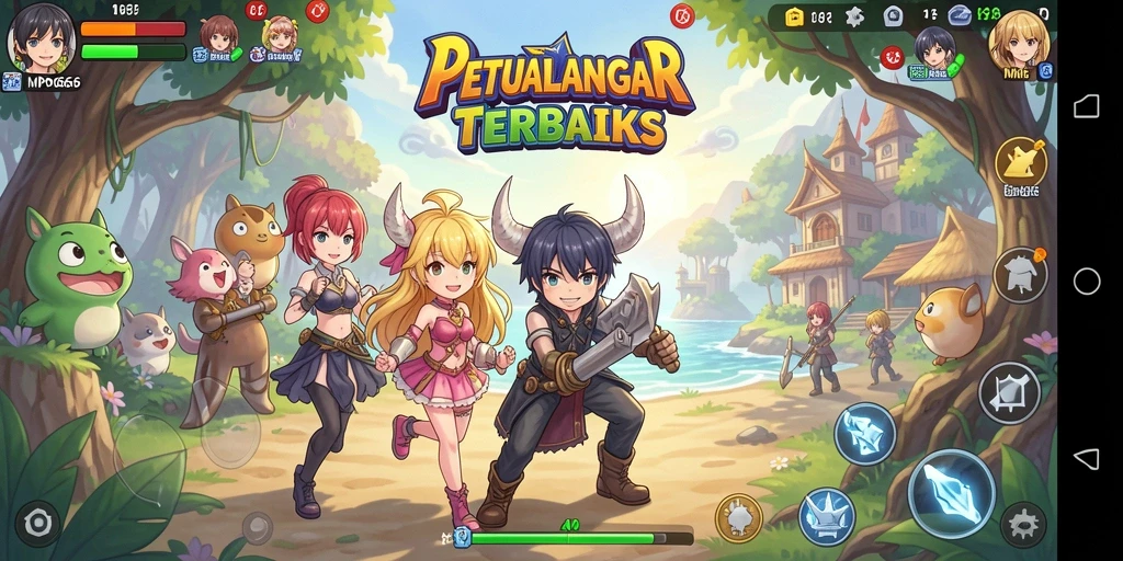Tampilan gameplay MPO666 dengan karakter anime yang dinamis.