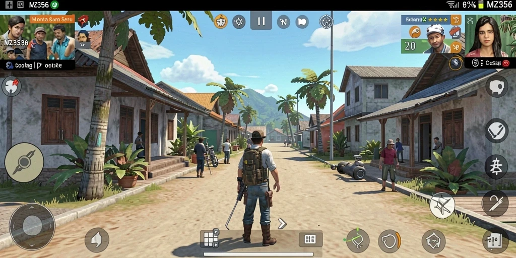 Menggambarkan gameplay yang seru dalam MZ356 dengan grafis cerah.