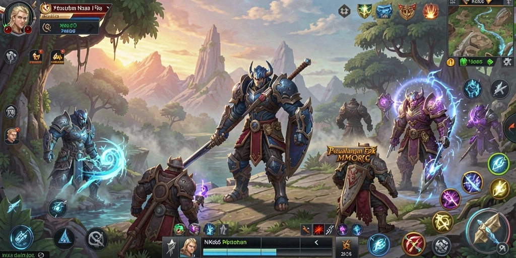 Screenshot gameplay NK666 menampilkan aksi pertarungan epik dalam dunia MMORPG.