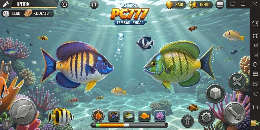 Tampilan gameplay seru menembak ikan di PC777.