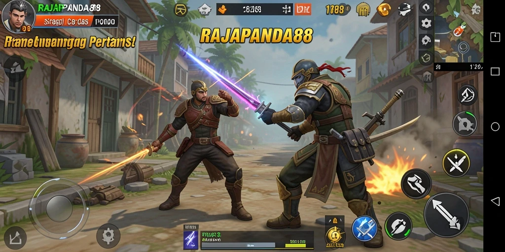 Tampilan screenshot utama RAJAPANDA88 menampilkan intensitas pertempuran yang strategis.