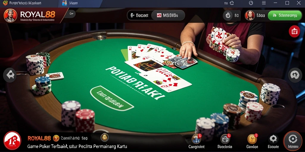 Tampilan gameplay seru di ROYAL88 dengan kartu dan pemain aktif.