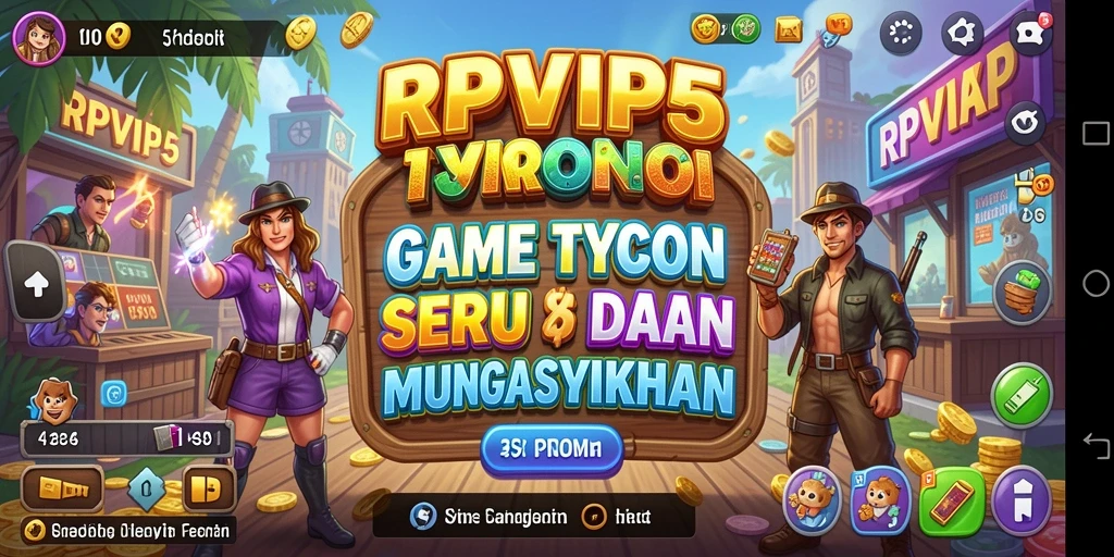 Tampak gameplay RPVIP5 dengan manajemen bisnis yang menarik.