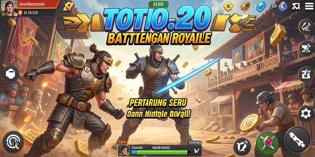 Tampilan gameplay TOTO20 dengan pertarungan Battle Royale yang mendebarkan.