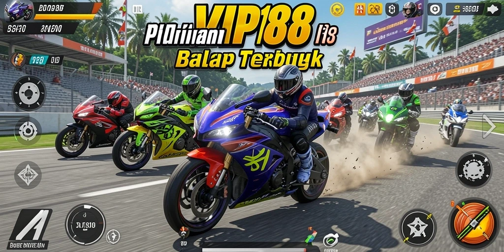 Tampilan menarik dari gameplay balap motor yang seru.